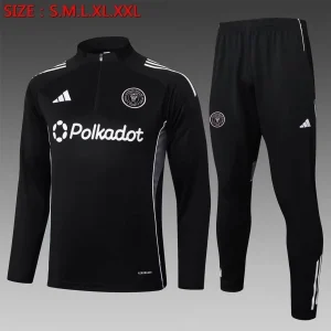 25-26 Inter Miami Black Training Kits Long Football Tracksuits