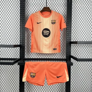 25-26 Kids Barcelona Goalkeeper Kit Youth Apparels Football AAAAJersey Dropship Yupoo-1