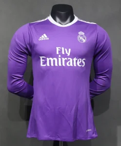 16-17 Real Madrid Away Retro Kit Vintage Player Version Long Sleeve Shirt AAAAJersey Dropship Y
