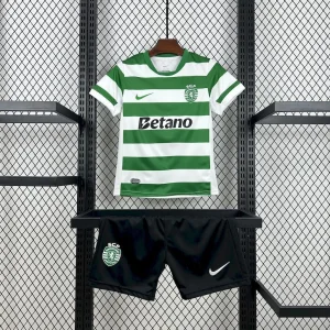 25-26 Sporting CP Home Kid Kits Youth Apparels Soccer AAAAJersey Yupoo