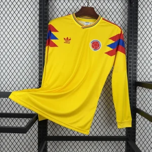 1990 Colombia Retro Mens Home Kit Football Long Sleeve Shirt AAAAJersey Supply Yupoo 6
