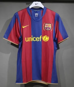 07-08 Barcelona Home Retro Kit Vintage Player Version Sino Shirt AAAAJersey Dropship Yupoo
