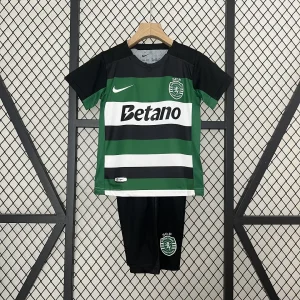 24-25 Sporting Lisbon Home Kid Kits Youth Apparels Football AAAAJersey Yupoo