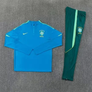 2026 Brazil Mens Kit Blue Half Pull Training Suit Yupoo 7