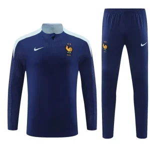 2024 France Long Sleeve Tracksuit Navy Training Suits Soccer Jerseys Yupoo