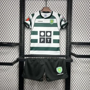 01-03 Sporting Lisbon Home Retro Kid Kits Youth Apparels Football AAAAJersey Yupoo