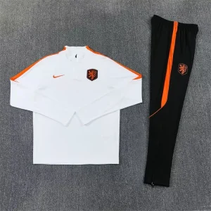2026 Netherlands Mens Kit White Half Pull Training Suit Yupoo 7