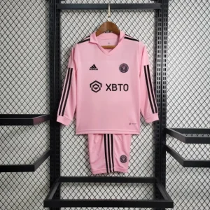23-24 Inter Miami home pink long sleeve kid kit Size 16-28