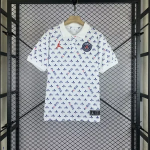 24-25 PSG Polo Jordan Co branded white Polo Shirt Soccer AAAAJersey Dropshipping Yupoo