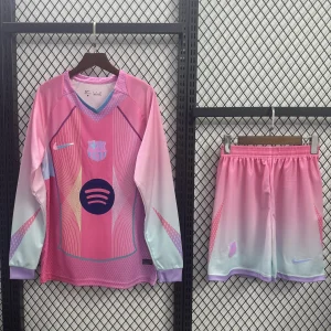 25-26 Barcelona Pink Special Edition Long Sleeve Kits Apparels AAAAJersey Supply Yupoo