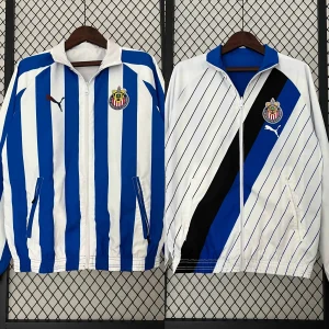 23-24 Chivas Reversible Windbreaker White&Blue Double-Sides Jacket Soccer Jerseys For Sale