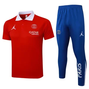 25-26 PSG Polo Red Training Kits Football Tracksuits
