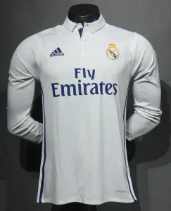 16-17 Real Madrid Home Retro Kit Vintage Player Version Long Sleeve Shirt AAAAJersey Dropship Y