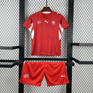 2026 World Cup Switzerland Home Kids Soccer Shirt Kit Fan Version