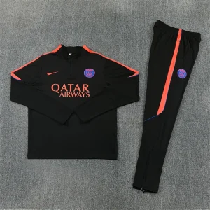 26-27 PSG Black Kit Football Aldult Training Long Sleeve Tracksuit Yupoo 5