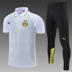 Polo Dortmund grey and white stripes