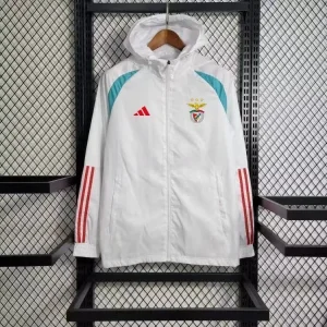 23-24 Benfica White Windbreaker Hoodie Cheap Soccer Jerseys