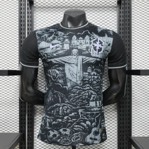 2026 Brazil Cristo Redentor Special Edition Football Player Version Black T-Shirt AAAAJersey Yupoo 7