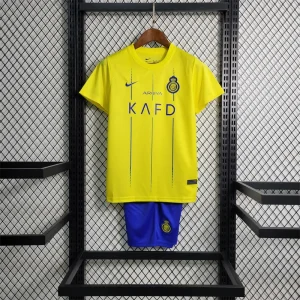 23-24 Kids Al Nassr Home Sizes 16-28 Soccer Jerseys