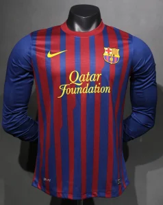 11-12 Barcelona Home Retro Kit Vintage Player Version Long Sleeve Shirt AAAAJersey Dropship Yup