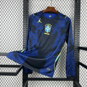 2026 World Cup Brazil Away Long Sleeve Soccer Shirt Fan Version
