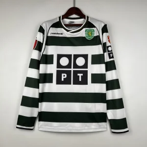 01-03 Sporting Lisbon Home Retro Kit Long Sleeve Vintage Shirt Soccer Jerseys Yupoo