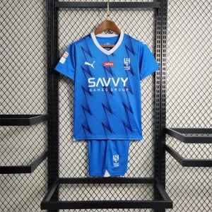23-24 Al Hilal Home kids Size 16-28 Soccer Jerseys