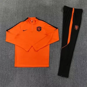 2026 Netherlands Mens Kit Orange Half Pull Training Suit Yupoo 6
