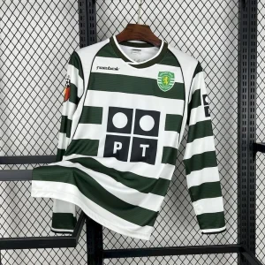01-03 Sporting Lisbon Home Retro Long Sleeve Kit Vintage Shirt Soccer AAAAJersey Yupoo