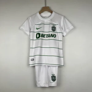 23-24 Sporting Lisbon Away Kids Kits Children Suits Football Jerseys Yupoo