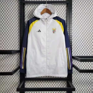 23-24 Benfica White&Navy Windbreaker Hoodie Football Jerseys Yupoo