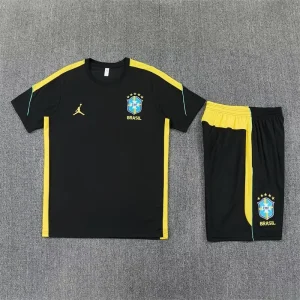2026 Jordan Brazil Mens Kit Black with Yellow Training Suit Yupoo 6