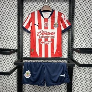 24-25 Chivas Guadalajara Home Kid Kits Youth Apparels AAAAJersey Wholesale Yupoo