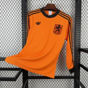 1980 Netherlands Home Mens Retro Kit Vintage Soccer Long Sleeve T-Shirt AAAAJersey Supplier Yupoo 6