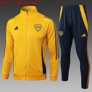 24-25 Boca Yellow Football Tracksuit Long Jacket Suits