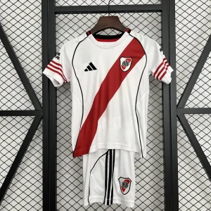 25-26 River Plate Home Kids Kit Futbol Youth Clothing Sports Suits AAAAJersey Supply Yupoo