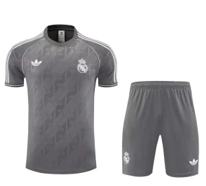 25-26 Real Madrid Grey Training Kits Football Tracksuits