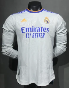 21-22 Real Madrid Home Retro Kit Vintage Player Version Long Sleeve Shirt AAAAJersey Dropship Y