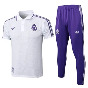 25-26 Real Madrid Polo White Training Kits Football Tracksuits