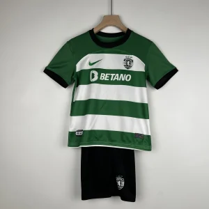 23-24 Sporting Lisbon Home Kids Kits Children Suits Football Jerseys Yupoo