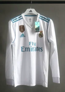 17-18 Real Madrid Home Retro Kit Vintage Player Version Long Sleeve Shirt AAAAJersey Dropship Y