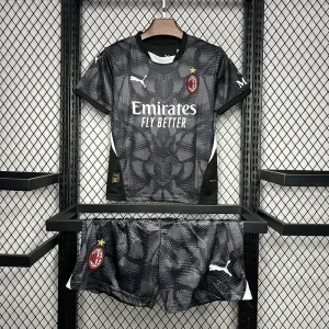 24-25 AC Millan Goalkeeper Kid Kits Black Youth Apparels AAAAJersey Supplier Yupoo