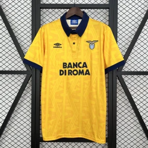 91-92 Lazio Away Yellow Retro Kit Vintage Shirt AAAAJersey Dropship Yupoo
